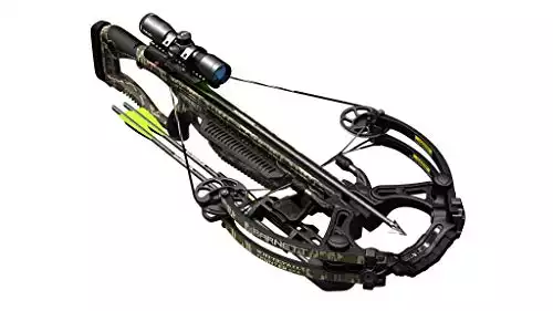 Barnett Whitetail Hunter Crossbow, with 4x32mm Multi-Reticle Scope, 2 Arrows, Lightweight Quiver, STR without Crank Device