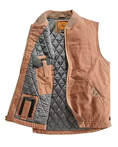 Venado Concealed Carry Vest for Men - Heavy Duty Canvas - Conceal Carry Pockets (Brown, Small)