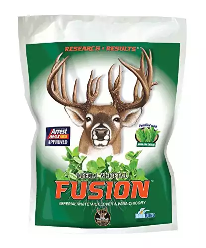Whitetail Institute FUSION Deer Food Plot Seed for Spring or Fall Planting, Blend of Clover and Chicory for Maximum Deer Attraction, Heat, Cold and Drought Tolerant, 9.25 lbs (1.5 acres)