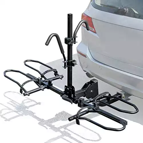 Leader Accessories 2-Bike Platform Style Hitch Mount Bike Rack, Tray Style Bicycle Carrier Racks Foldable Rack for Cars, Trucks, SUV and Minivans with 2" Hitch Receiver