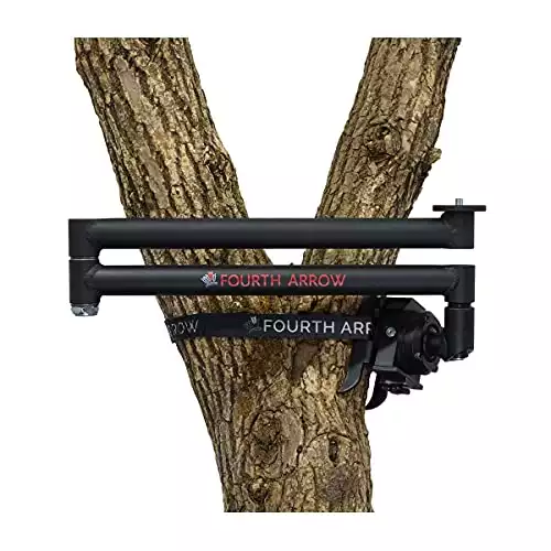 Fourth Arrow Stiff Arm Camera Arm Mount for Trees, Lightweight, Aluminum, 360 Tool-Less Leveling, Stable Bracket for Filming Hunts, Wide Range of Motion