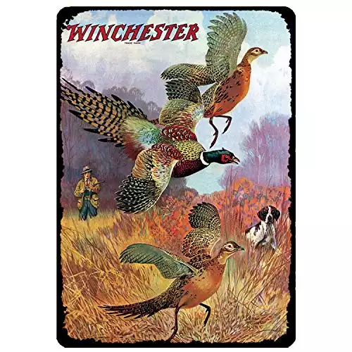 annekilly Vintage Metal Tin Sign Pheasants on The Rise Winchester Firearm Hunting Hunter for Home Bar Pub Kitchen Garage Restaurant Wall Deocr Plaque Signs 12x8inch