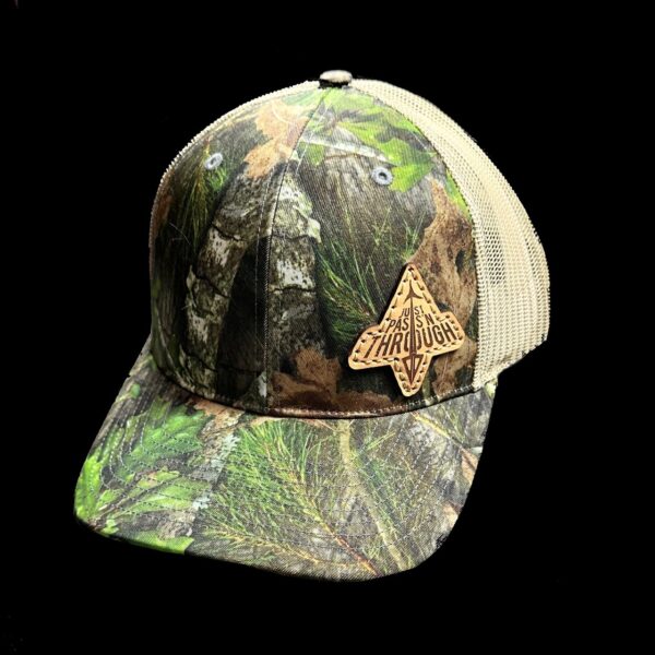 N1 Outdoors Just PassN Through leather patch hat mosy oak obsession and khaki