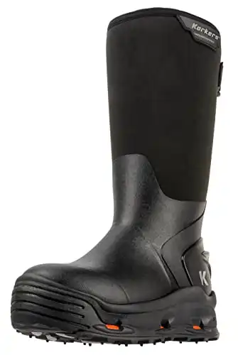 Korkers Men's Neo Arctic Rubber Boots - Inuslated and Waterproof for the Extreme Cold - Includes Interchangeable All Terrain Sole - Size 9/Black