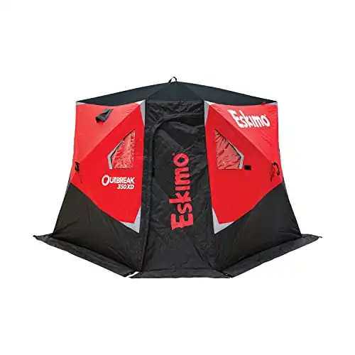 Eskimo Outbreak™ 350XD, Pop-Up Portable Shelter, Red/Black, 3-4 Person, 40350 , 126" x 126"