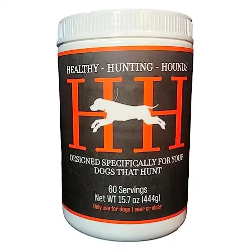 Healthy Hunting Hounds by (Zero Tolerance Labs) Hunting Dog Multivitamin Powder with Glucosamine,MSM Green Lipped Mussel and Omega-3S, Helps Immune Support, Heart Health,Joint Support 60 Day Supply