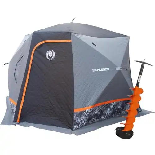 Nordic Legend Explorer Ice Shelter 5 Sides Wide Bottom Insulated 6-8 Person Ice Fishing Tent