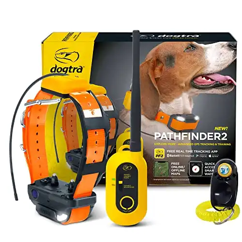 Dogtra Pathfinder 2 - Hunting Ecollar GPS Dog Training Collar with Remote, 9 Mile Range, Tracking & Containment for Medium & Large Dog Breeds, Electric GEO Fence Tracker, Stimulation, Vibratio...