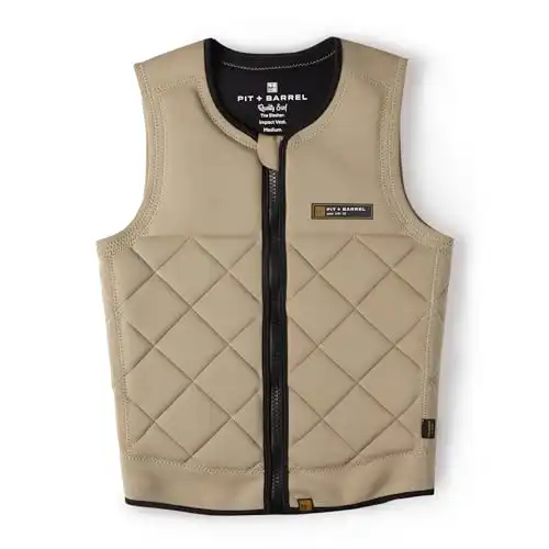 Mens Neoprene Wakesurf Impact Vest for Boating by Pit + Barrel Wake Surf Co. - Designed for Wake Surf and Skimboard, but Great for All Watersports Activities! Lightweight, Durable, and Timeless Style.