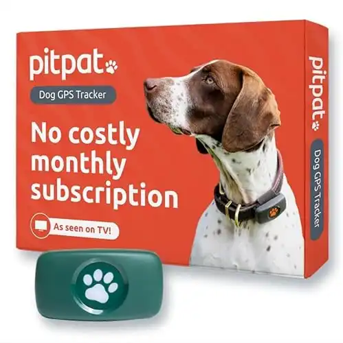 PitPat Dog GPS Tracker - No Subscription Required - Suitable for All Dogs and Fits All Collars - Smart Activity Tracker, Satellite Tracking with Unlimited Range - 100% Waterproof Pet Tracker (Green)