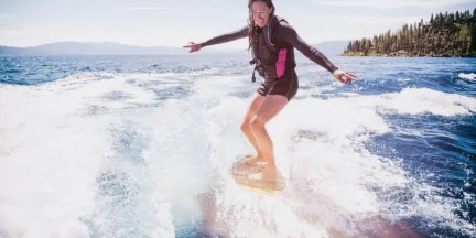 wakesurfing girl
