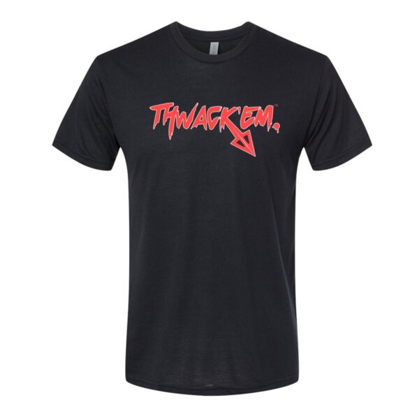 thwack'em bowhunting tee from N1 Outdoors black front