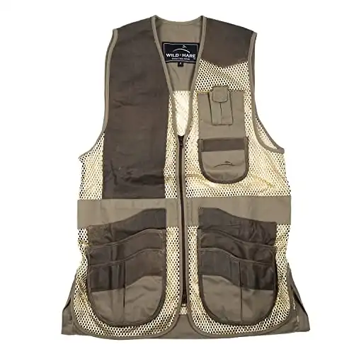 Wild Hare Shooting Gear Range Vest - Sage with Distressed Leather (X-Large, right)