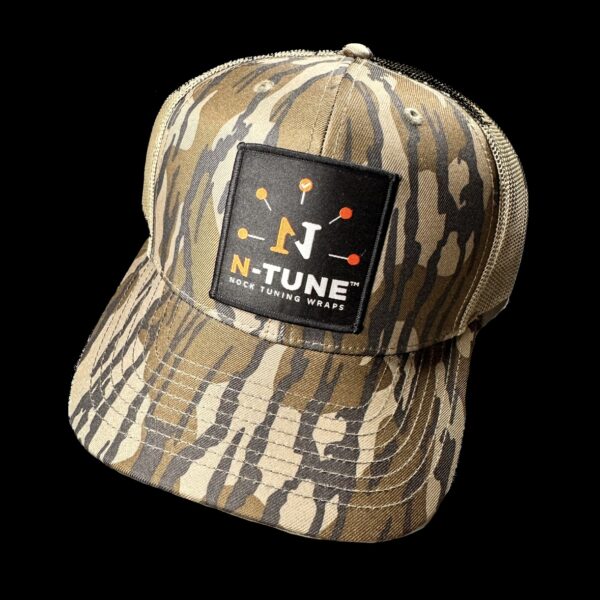 N1 Outdoors N-Tune patch trucker hat mossy oak bottomland camo