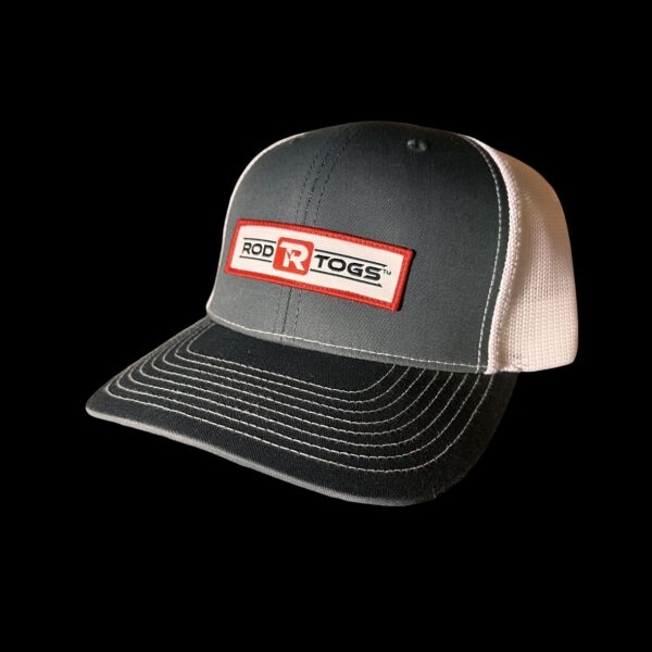 RodTogs patch hat charcoal with white mesh back