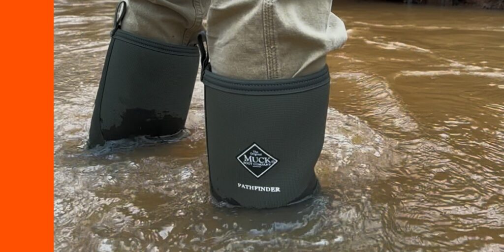 pathfinder boot walking in creek