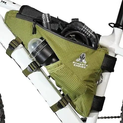 MAMMOTH EMPIRE Bike Bag, Bike Frame Bag, Bike Bags For Bicycles Bike Pouch Bike Storage Bag Bicycle Frame Bag Top Tube Bike Bag Accesorios Para Bicicletas Green