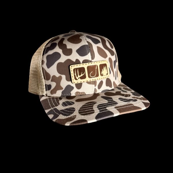 N1 Outdoors slough camo flagship leather patch trucker hat