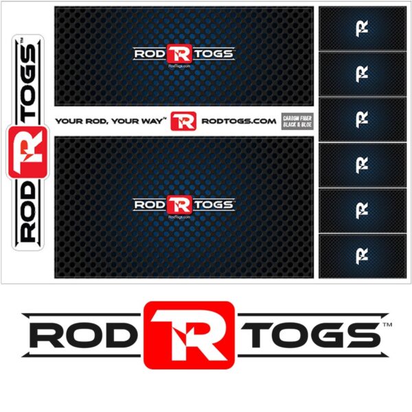RodTogs carbon fiber fishing rod wraps black and blue