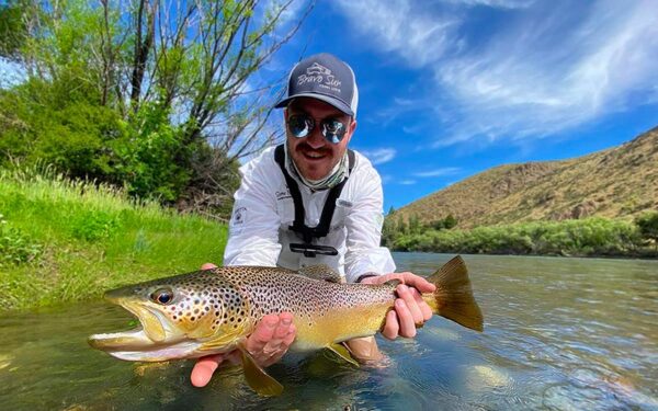 man holding huge brown trout