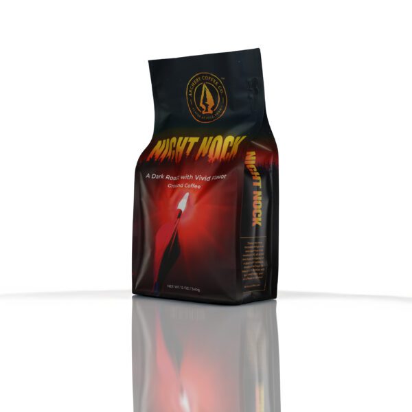 Night Nock dark roast ground coffee from Archery Coffee