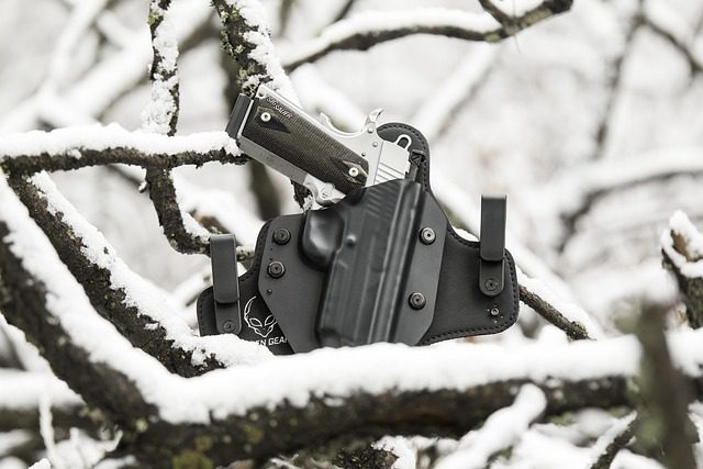 gun holster in the snow