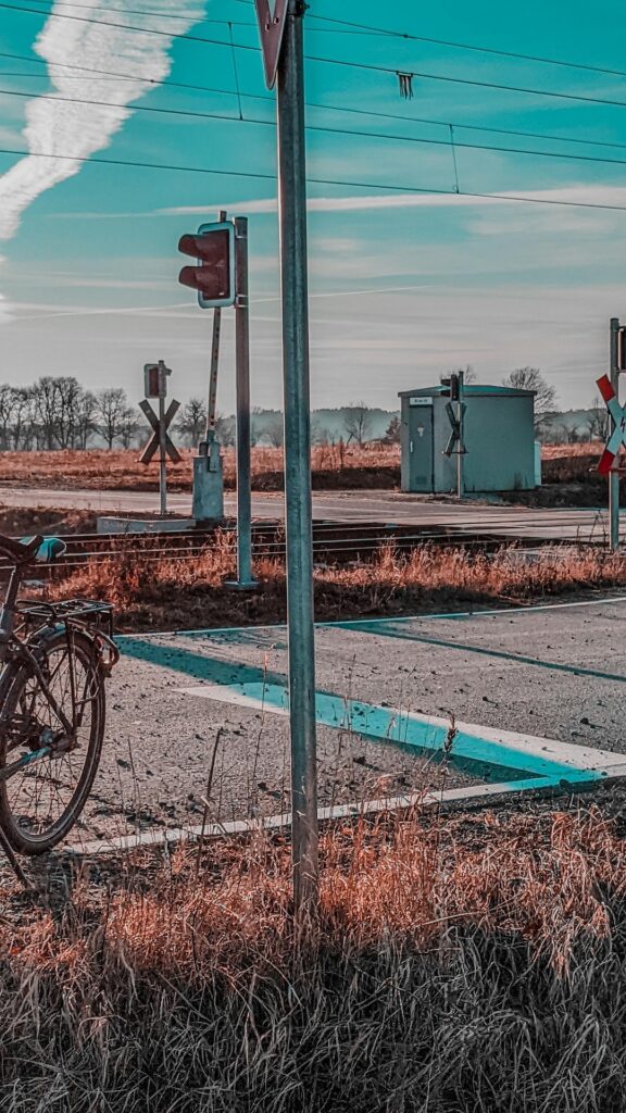 Bike at railroad crossing