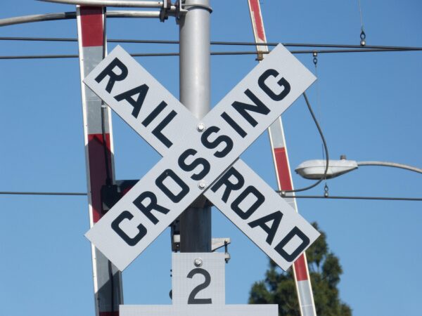 crossbuck sign 2 tracks