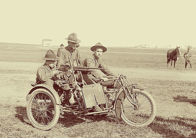 historic picture with vintage firearms