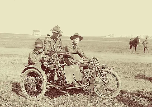 historic picture with vintage firearms