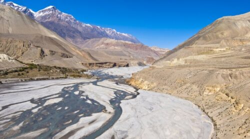 iced over Budhi Gandaki River