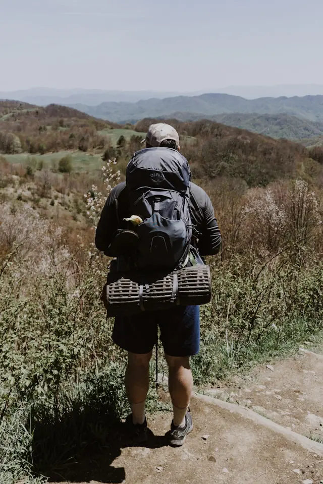 man hiking applachian trail