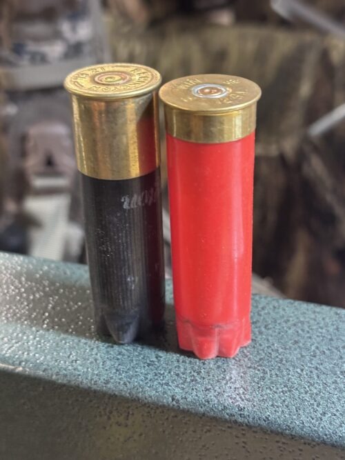 black and red shotgun shell